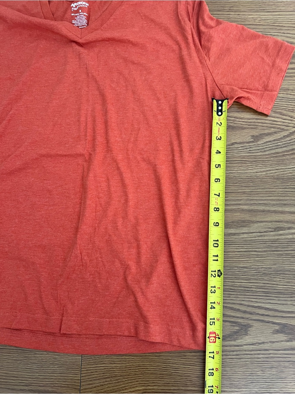 Men's V-Neck Short Sleeve Jersey Tee Shirt - Orange Size Medium - Picture 5 of 5